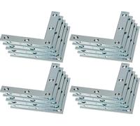 KOTARBAU® Lot de 100 équerres d'angle 60 x 60 x 10 x 1,5 mm Raccord d'angle Support d'angle Equerre plate en L Equerre de meuble pour renforcer les fenêtres Portes Constructions en bois