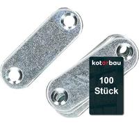 KOTARBAU® Lot de 100 plaques perforées 42 x 14,5 mm Galvanisé Argent Raccord plat pour bois Intérieur - Extérieur Plaque perforée Raccord acier Tôle perforée Fer plat