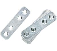 KOTARBAU® Lot de 100 plaques perforées 60 x 16 mm Galvanisé Argent Raccord plat pour bois Intérieur - Extérieur Plaque perforée Raccord acier Tôle perforée Fer plat