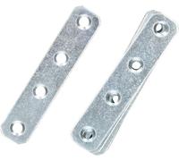 KOTARBAU® Lot de 100 plaques perforées 80 x 16 mm Galvanisé Argent Raccord plat pour bois Intérieur - Extérieur Plaque perforée Raccord acier Tôle perforée Fer plat
