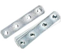 KOTARBAU® Lot de 100 plaques perforées 97 x 20 mm Galvanisé Argent Raccord plat pour bois Intérieur - Extérieur Plaque perforée Raccord acier Tôle perforée Fer plat