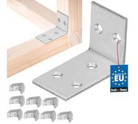 KOTARBAU® Lot de 100 raccords d'angle 30 x 45 x 25 mm en acier galvanisé argenté pour charges lourdes - Équerre de meuble d'angle en tôle d'angle - Connecteur d'étagère - Équerre en acier galvanisé