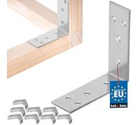 KOTARBAU® Lot de 100 raccords d'angle 60 x 60 x 20 mm en acier galvanisé argenté pour charges lourdes - Équerre de meubles - Tôle d'angle en bois - Équerre en métal stable et durable