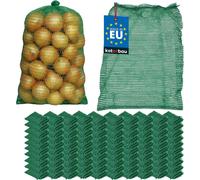 KOTARBAU® Lot de 100 sacs raschel de pommes de terre 35 x 50 cm Sac à fruits 5 kg Filet à légumes en polypropylène Sac de conservation pour oignons Pommes de terre Légumes Vert