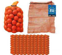 KOTARBAU® Lot de 100 sacs raschel de pommes de terre 40 x 60 cm Sac à fruits 15 kg Filet à légumes en polypropylène Sac de conservation pour oignons Pommes de terre Légumes Orange
