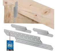 KOTARBAU® Lot de 12 ancrages pour chevrons - Gauche - 25 x 3,5 cm - En acier galvanisé - Pour chevrons - Tôle d'angle - Connecteur de poutre - Équerre en acier pour renforcer les constructions en bois