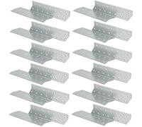 KOTARBAU® Lot de 12 chevilles d'ancrage à droite en acier pour renforcer les constructions en bois - 210 x 40 mm
