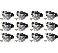 KOTARBAU® Lot de 12 roulettes de meuble transparentes Ø 50 mm avec frein pour tous les types de sol Roulette pivotante Roulette en caoutchouc Roulette de transport Roulette de canapé Roulette coulissa
