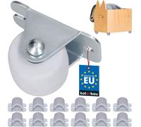 KOTARBAU® Lot de 12 roulettes de transport 33 mm en caoutchouc Univer. Cadre en acier Roulettes de meuble Tous les sols Roulettes pivotantes Caisses Fixes Roulettes coulissantes Roulettes à outils Rou