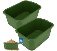KOTARBAU® Lot de 2 bacs à mortier rectangulaires - 45 l - En plastique - Vert - Pour maçonnerie et plantes