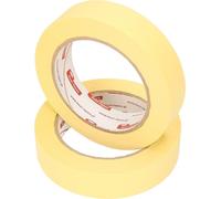 KOTARBAU® Lot de 2 bandes de crêpe 25mm x 50m autocollantes Jaune Bande de protection pour travaux de peinture