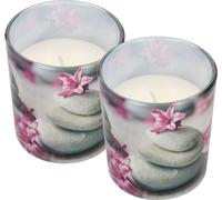 KOTARBAU® Lot de 2 bougies parfumées décoratives Jardin SPA en verre avec bijoux Durée de combustion jusqu'à 22 heures Cadeaux au parfum agréable Aromathérapie Bougies décoratives