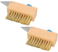 KOTARBAU® Lot de 2 brosses à joints de 40 mm avec poils en acier - Brosse de désherbage - Brosse en acier - Grattoir à joints avec poils en acier pour pavés sans manche