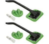 KOTARBAU® Lot de 2 brosses de nettoyage pour vitres de voiture Brosse de lavage rectangulaire avec revêtement en microfibres et long manche