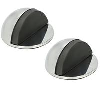 KOTARBAU® Lot de 2 butoirs de porte avec butées en caoutchouc pour portes autoportantes Chromé