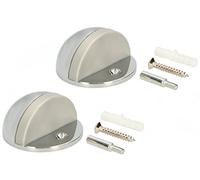 KOTARBAU® Lot de 2 butoirs de porte pour montage au sol pour limiter le mouvement de la porte - 45 x 25 mm - Chromé