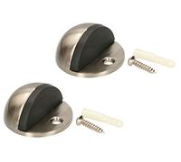 KOTARBAU® Lot de 2 butoirs de porte pour montage au sol pour limiter le mouvement de la porte - 45 x 25 mm - Satin