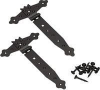 KOTARBAU® Lot de 2 charnières de portail en forme de croix - Noir - 200 mm - Charnière de porte extérieure
