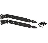 KOTARBAU® Lot de 2 charnières de portail 300 mm - Noir - Inoxydable - Ferrure de porte de jardin robuste