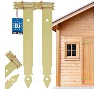 KOTARBAU® Lot de 2 Charnières de Portail 400 mm Avec Gond - Ferrure de Construction et de Porte - Accessoire de Portail Galvanisé Jaune