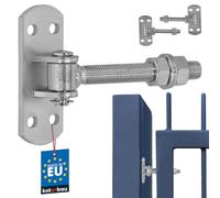 KOTARBAU Lot de 2 charnières de portail galvanisées avec filetage M 16 mm avec trou oblong réglable avec tôle à visser avec pince à ressort