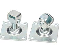 KOTARBAU Lot de 2 charnières de portail M20 - 100 x 100 mm - Galvanisé - Réglable - Avec trous de vis - Plaque de fixation - Résistant à la rouille et aux intempéries