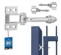 KOTARBAU® Lot de 2 charnières de portail réglables M16 courbées à 180 degrés - La solution parfaite pour tout système de portail - Galvanisé - Réglable