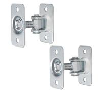 KOTARBAU® Lot de 2 charnières de porte réglables M12 à visser double socle S235JR en acier galvanisé argenté