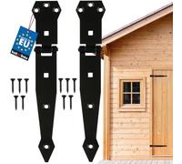 KOTARBAU® Lot de 2 charnières de porte revêtues par pulvérisation - Charnière de porte - Noir - 200 mm