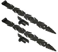 KOTARBAU® Lot de 2 charnières de volet en fer forgé avec gond de 600 mm - Charnière de porte, charnière de portail, charnière croisée, ferrure de construction, charnière de portail, charnière de