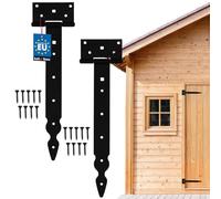 KOTARBAU® - Lot de 2 charnières en croix, charnières en T, couleur noir, finition enduite de poudre, décoratives, 300 mm