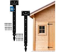 KOTARBAU® Lot de 2 charnières en T décoratives - 400 mm - Revêtement par pulvérisation - Noir