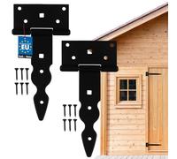 KOTARBAU® Lot de 2 charnières en T décoratives à bande de meuble avec revêtement thermolaqué noir 150 mm