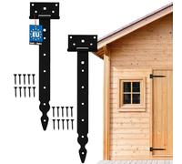 KOTARBAU® Lot de 2 charnières T-croisées décoratives pour bande de magasin, revêtement thermolaqué noir, 350 mm