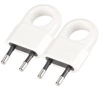 KOTARBAU® Lot de 2 connecteurs plats blancs avec œillet sans mise à la terre, raccordement pratique du câble et un bon contact de protection