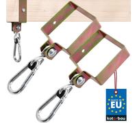 KOTARBAU® Lot de 2 Crochets de balançoire Angulaires 100x100 mm Carré Mousqueton Acier galvanisé