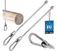 KOTARBAU® Lot de 2 crochets de balançoire avec mousqueton M10 330 mm acier galvanisé Crochet de balançoire pour poutres en bois Mousqueton Crochet à vis Crochet pour charges lourdes