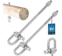 KOTARBAU® Lot de 2 crochets de balançoire M10x190mm avec manille pour barre de balançoire Crochet de sécurité Balançoire Fixation Boulon Crochet Filetage Galvanisé