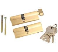 KOTARBAU® Lot de 2 cylindres profilés à fermeture identique 40 x 50 mm avec bouton de verrouillage