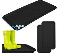 KOTARBAU® Lot de 2 égouttoirs à chaussures 38x76cm Tapis d'égouttage Chaussures Noir Tapis d'égouttage Plastique Bac à chaussures Repose-chaussures Hiver Sous-couche Chaussure Sous-couche Chaussure Eg
