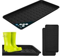 KOTARBAU® Lot de 2 égouttoirs à chaussures étroits Noir 72 x 35 cm Égouttoir à chaussures pour l'entrée & la réception Bac à chaussures Tapis égouttoir Chaussures Égouttoir à chaussures