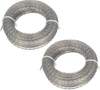 KOTARBAU® Lot de 2 fils de coupe-herbe renforcés à l'âme 2,4 mm x 15m (30m) Bobine de fil pour débroussailleuses Professionnel