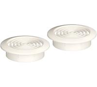 KOTARBAU® Lot de 2 grilles d'aération rondes blanches de 45 mm avec grille anti-insectes