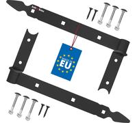 KOTARBAU® Lot de 2 paumelles de volet noir 300 mm penture croisée acier peint par poudrage paumelle de porte paumelle de porte en bois volet en bois charnière de porte lourde paumelle d'angle charnièr