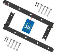 KOTARBAU® Lot de 2 paumelles de volet noir 400 mm penture croisée acier époxy paumelle de porte paumelle de porte en bois volet en bois charnière de porte lourde paumelle d'angle charnière de porte pa