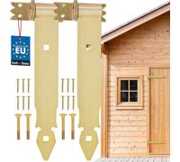 KOTARBAU® Lot de 2 paumelles de volet or 300 mm Suspensions croisées Acier galvanisé Paumelle de porte Paumelle de volet en bois Charnières de porte lourdes Paumelle d'angle Charnières de porte Paumel