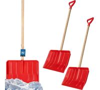 KOTARBAU® Lot de 2 pelles à neige Pelle à neige pour enfants Pelle à neige pour enfants Pelle à neige en bois manche longueur totale 84 cm