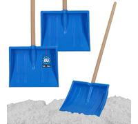 KOTARBAU Lot de 2 pelles à neige pour enfants - 25 x 20 cm - Pelle à neige avec manche en bois - 82 cm - Pelle pour enfants - Légère et sûre - Petite - Bleu