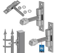 KOTARBAU® Lot de 2 pênes de portail avec tôle à visser et graisseurs réglables de 20 mm de diamètre, pour portes, portails, construction robuste