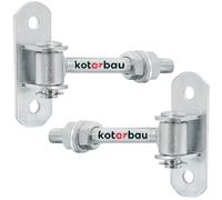 KOTARBAU® Lot de 2 Pièces Charniere Portail - Acier - 115 mm M12 - Argenté - Charnière Réglable pour Portillon Extérieur - Gond Portail Lourd - avec Plaque de Fixation - Gond Réglable Galvanisée